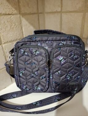 Lug Navigator Butterfly Print Crossbody Bag